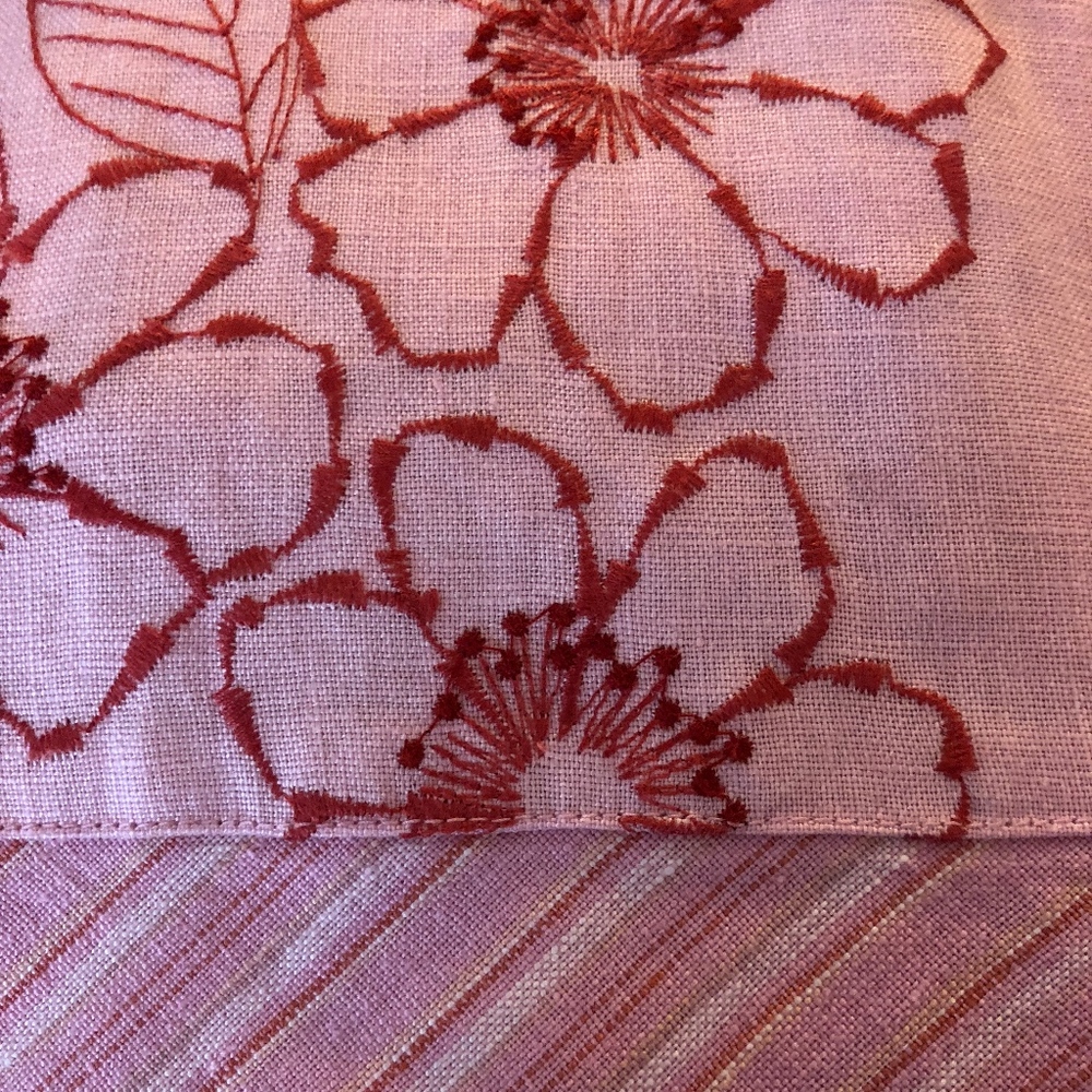 Mixed print & embroidered 100% linen skirt - Picture 5 of 8